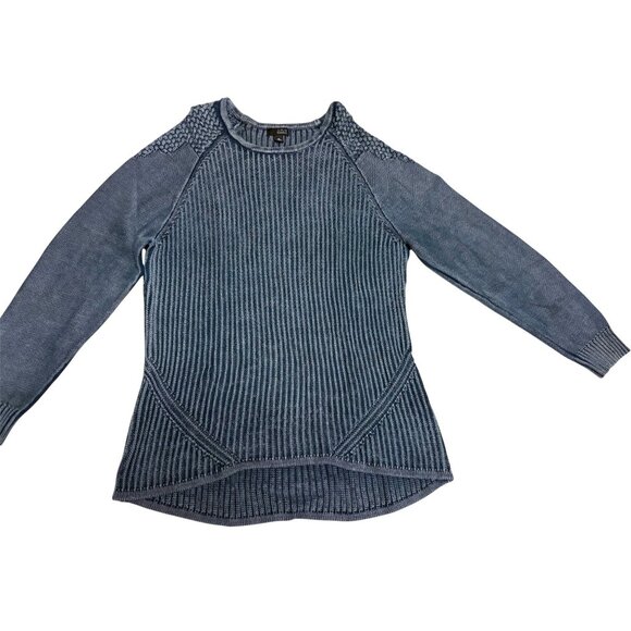 A.N.A Womens XL Blue Textured Knit High-Low Sweater Cotton A New Approach - Picture 3 of 7